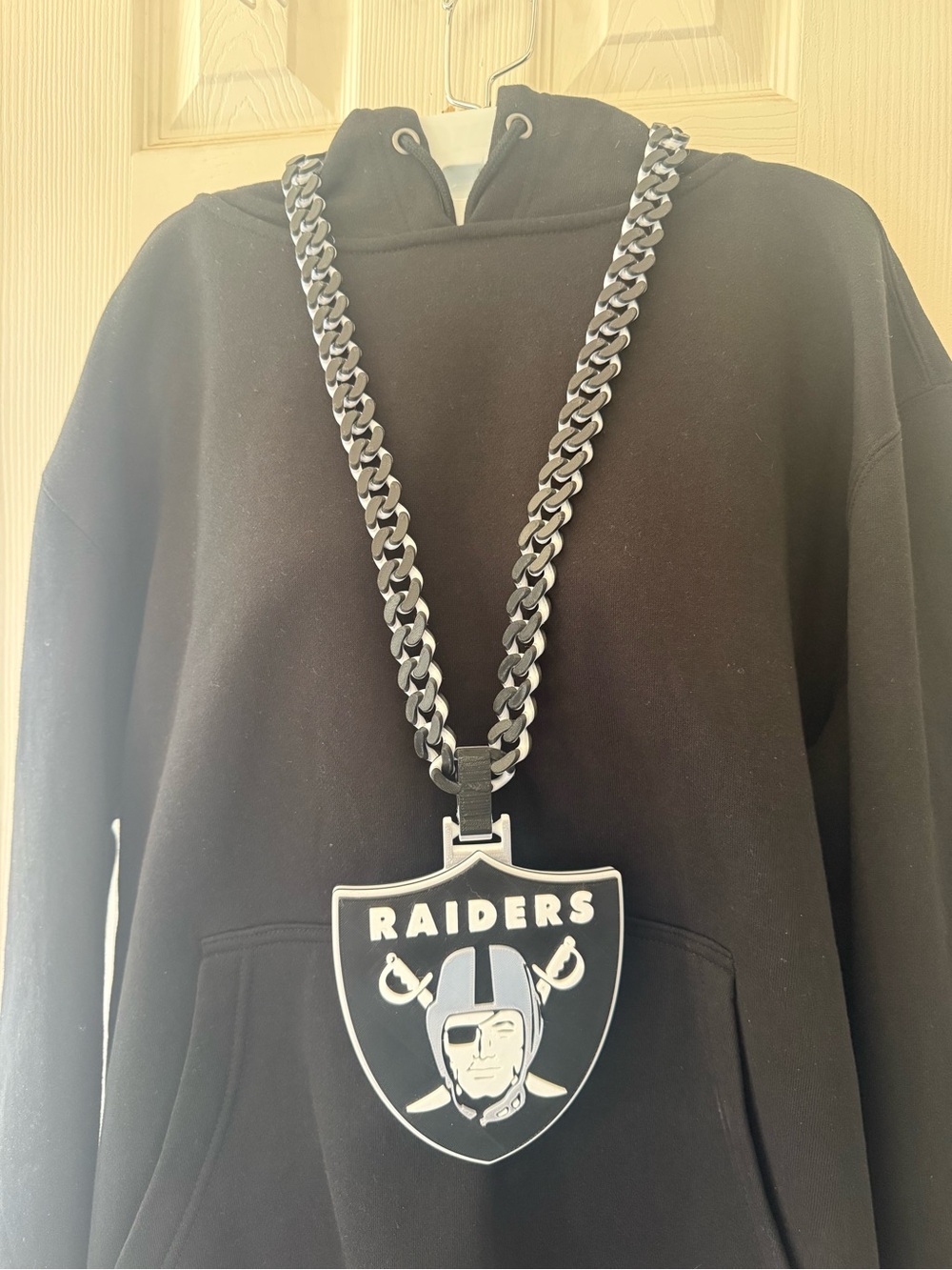 NFL Raiders Black and Silver Logo Pendant Necklace